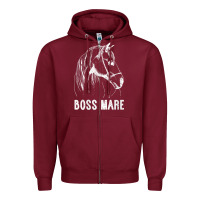 Burgundy womens boss mare horseback riding equestrians men horse women gift v n Zipper Hoodie - linhVisuals