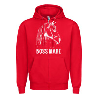 Red womens boss mare horseback riding equestrians men horse women gift v n Zipper Hoodie - linhVisuals