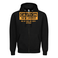 Black caution new student driver funny Zipper Hoodie - linhVisuals