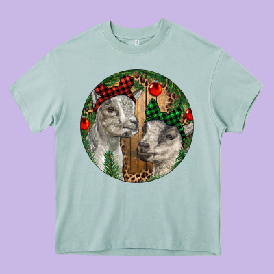 Baby Goats Christmas Heavy Core Tee Designed By Ranaportraitstore
