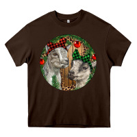 Chocolate Brown Baby Goats Christmas Heavy Core Tee - RanaPortraitStore