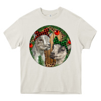 Cream Baby Goats Christmas Heavy Core Tee - RanaPortraitStore