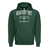 Sports Green newburyport ma vintage crossed oars & boat anchor sports t shirt Zipper Hoodie - linhVisuals