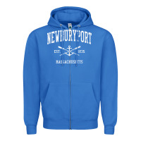 True Royal newburyport ma vintage crossed oars & boat anchor sports t shirt Zipper Hoodie - linhVisuals