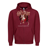Burgundy hairy otter [tb] Zipper Hoodie - linhVisuals