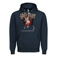 Navy hairy otter [tb] Zipper Hoodie - linhVisuals