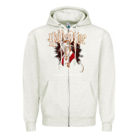 Oatmeal Heather hairy otter [tb] Zipper Hoodie - linhVisuals