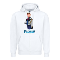 White hans frozen Zipper Hoodie - linhVisuals