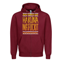 Burgundy hakuna mafuckit [tb] Zipper Hoodie - linhVisuals