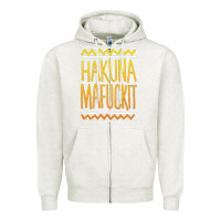 Oatmeal Heather hakuna mafuckit [tb] Zipper Hoodie - linhVisuals