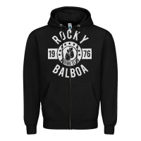Black rocky boxing club Zipper Hoodie - linhVisuals