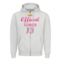 Dove Grey official 13 teenager cute 13th birthday ideas for girls t shirt Zipper Hoodie - linhVisuals