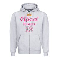 Heather Grey official 13 teenager cute 13th birthday ideas for girls t shirt Zipper Hoodie - linhVisuals