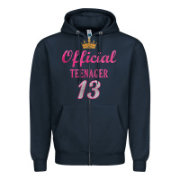 Navy official 13 teenager cute 13th birthday ideas for girls t shirt Zipper Hoodie - linhVisuals