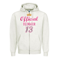 Oatmeal Heather official 13 teenager cute 13th birthday ideas for girls t shirt Zipper Hoodie - linhVisuals