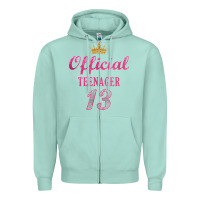 Seafoam official 13 teenager cute 13th birthday ideas for girls t shirt Zipper Hoodie - linhVisuals