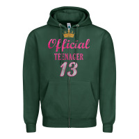 Sports Green official 13 teenager cute 13th birthday ideas for girls t shirt Zipper Hoodie - linhVisuals