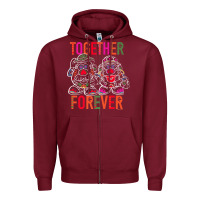 Burgundy mr. & mrs. potato head day of the dead together forever premium t shir Zipper Hoodie - linhVisuals