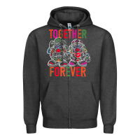 Charcoal Heather mr. & mrs. potato head day of the dead together forever premium t shir Zipper Hoodie - linhVisuals