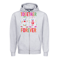 Heather Grey mr. & mrs. potato head day of the dead together forever premium t shir Zipper Hoodie - linhVisuals