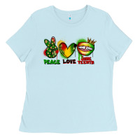 Baby Blue Peace love Juneteenth Ladies Tee - FaDigitalArtStudio