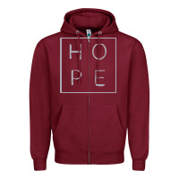Burgundy hope quote Zipper Hoodie - linhVisuals