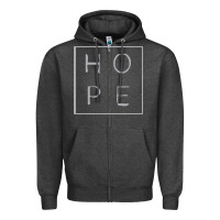 Charcoal Heather hope quote Zipper Hoodie - linhVisuals