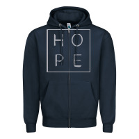 Navy hope quote Zipper Hoodie - linhVisuals