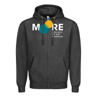 Charcoal Heather Moore College of Art and Design Zipper Hoodie - linhVisuals