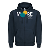 Navy Moore College of Art and Design Zipper Hoodie - linhVisuals