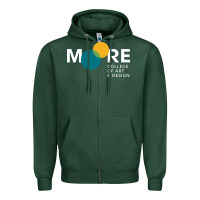 Sports Green Moore College of Art and Design Zipper Hoodie - linhVisuals