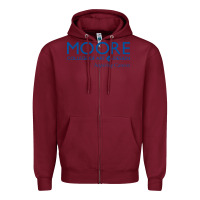Burgundy Moore College of Art and Design Zipper Hoodie - linhVisuals