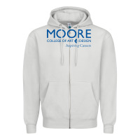 Dove Grey Moore College of Art and Design Zipper Hoodie - linhVisuals