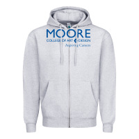 Heather Grey Moore College of Art and Design Zipper Hoodie - linhVisuals