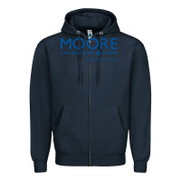 Navy Moore College of Art and Design Zipper Hoodie - linhVisuals