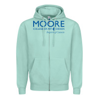 Seafoam Moore College of Art and Design Zipper Hoodie - linhVisuals