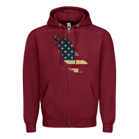 Burgundy courage is contagious and eagle Zipper Hoodie - linhVisuals