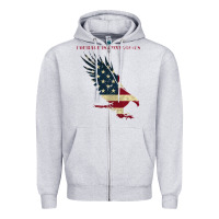Heather Grey courage is contagious and eagle Zipper Hoodie - linhVisuals