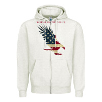 Oatmeal Heather courage is contagious and eagle Zipper Hoodie - linhVisuals