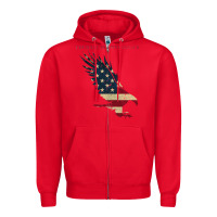 Red courage is contagious and eagle Zipper Hoodie - linhVisuals