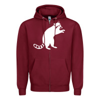 Burgundy raccoon Zipper Hoodie - linhVisuals