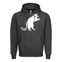 Charcoal Heather raccoon Zipper Hoodie - linhVisuals
