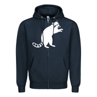 Navy raccoon Zipper Hoodie - linhVisuals