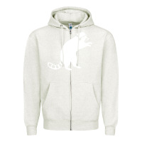 Oatmeal Heather raccoon Zipper Hoodie - linhVisuals