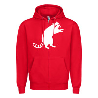 Red raccoon Zipper Hoodie - linhVisuals