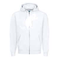 White raccoon Zipper Hoodie - linhVisuals