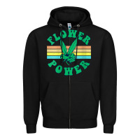 Black womens flower power 420 thc pot weed medical marijuana funny weed v ne Zipper Hoodie - linhVisuals