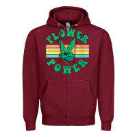 Burgundy womens flower power 420 thc pot weed medical marijuana funny weed v ne Zipper Hoodie - linhVisuals