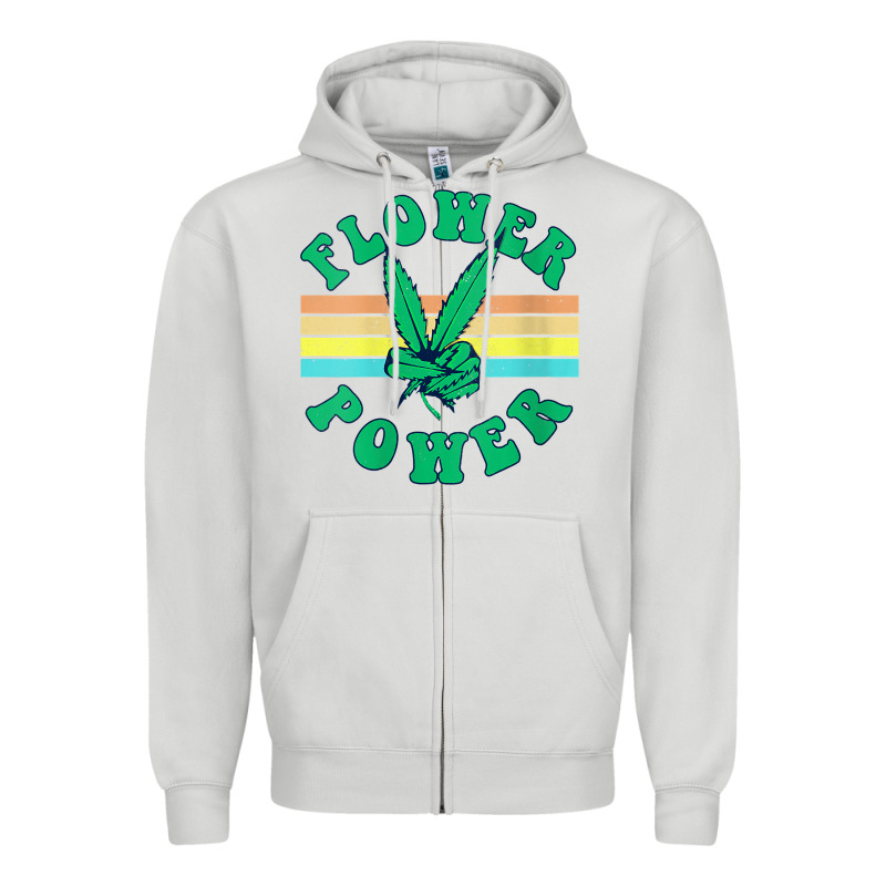 Womens Flower Power 420 Thc Pot Weed Medical Marijuana Funny Weed V Ne Zipper Hoodie by linhVisuals | Teevron