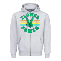 Heather Grey womens flower power 420 thc pot weed medical marijuana funny weed v ne Zipper Hoodie - linhVisuals